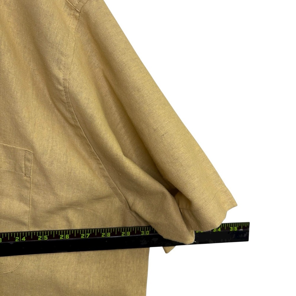 Sahara Club Mens Shirt 4XL Brown Tan Button Up Short Sleeve Linen Collar Beachy - Picture 3 of 10